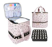 Borsa Organizer Per Smalti Per 30 Flaconi, Porta Smalti Per Unghie A 2 Strati, Porta Smaltis Organizer, Valigetta Porte Smalti Per Unghie E Lampada Unghie UV, Borsa Da Viaggio Per Smaltis Per Unghia