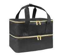 Borsa organizer per smalti, porta smalto a doppio strato, custodia per smalto con manici robusti, contiene 40 flaconi di smalto e 1 lampada per unghie, lampada per smalto regolabile separata, Nero ,
