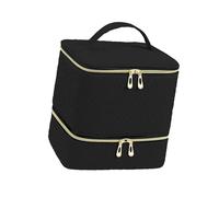 Borsa organizer per smalto per unghie, robusta, a doppio strato, per strumenti manicure e smalti, colore nero