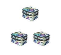 Borsa organizer per smalto resistente e portatile, regalo per gli appassionati di unghie, facile da trasportare, in poliestere, con base nera a foglia, Set da 3 (foglie di base blu scuro), as