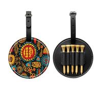 Borsa organizer per tee da golf etnica africana in pelle indiana, per donne e uomini, resistente all'acqua, ottimo regalo per gli amanti del golf