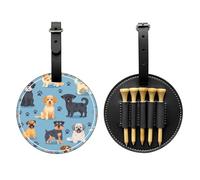 Borsa organizer per tee da golf in pelle con stampa zampa di cane in stile cartone animato, per donne e uomini, resistente all'acqua, ottimo regalo per gli amanti del golf