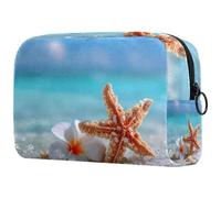 Borsa organizer per trucchi con squali carini e galleggianti in piscina, per le vacanze, per matite, cosmetici, borsa portatile per articoli da toeletta per donne e uomini, Multicolore 03