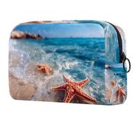 Borsa organizer per trucchi con squali carini e galleggianti in piscina, per le vacanze, per matite, cosmetici, borsa portatile per articoli da toeletta per donne e uomini, Multicolore 08