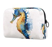 Borsa organizer per trucchi estetica pastello pesca verde salvia e bianco con motivo a rombi astuccio per cosmetici borsa portatile per articoli da toeletta per donne e uomini, Multicolore 05