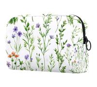 Borsa organizer per trucchi estetica pastello pesca verde salvia e bianco con motivo a rombi astuccio per cosmetici borsa portatile per articoli da toeletta per donne e uomini, Multicolore 09