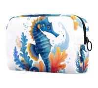 Borsa organizer per trucchi estetica pastello pesca verde salvia e bianco con motivo a rombi astuccio per cosmetici borsa portatile per articoli da toeletta per donne e uomini, Multicolore 03