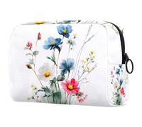Borsa organizer per trucchi estetica pastello pesca verde salvia e bianco con motivo a rombi astuccio per cosmetici borsa portatile per articoli da toeletta per donne e uomini, Multicolore 08