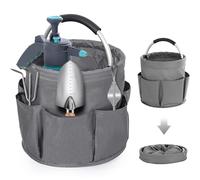 Borsa Organizer Pieghevole Porta Attrezzi o Oggetti con 6 Scomparti Grigio - Comodo Manico Imbottito per un Facile Trasporto è Resistente e Leggera Ideale per Giardinaggio, Bricolage e Fai da Te