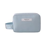 Borsa organizer portatile per trucco con divisori e maniglia Custodie per il trucco Custodia con cerniera Borsa cosmetica da viaggio Semplice scatola di immagazzinaggio alla moda borsa protettiva