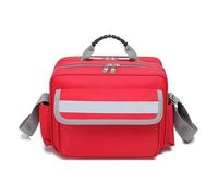 Borsa organizer vuota per il primo soccorso, portatile, con cinghia regolabile e striscia riflettente, ideale per viaggi, casa, auto, escursionismo, posto di lavoro e uso all'aperto, Rosso