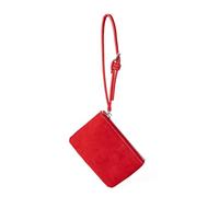 Borsa organizzatori stile coreano morbido velluto portamonete tasca cerniera chiusura elegante accessorio borsa portaoggetti per le donne pratiche cerniere portafoglio, Rosso