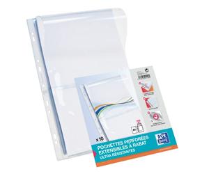 Borsa Oxford da 10 tasche perforate A4 con patta in PVC trasparente