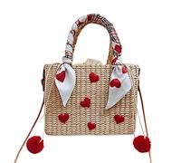 Borsa Paglia,Borsa Di Paglia Donna Natural Basket Borsa for la paglia fatta a mano Doccia da sposa Regalo for la sposa da sposa Idee regalo di fidanzamento Regalo di miele Regalo Bride Borsa di paglia