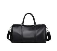 Borsa palestra Borsone da viaggio pieghevole in pelle Borsa da palestra sportiva con scomparto for scarpe for il campeggio notturno del fine settimana(Svart)