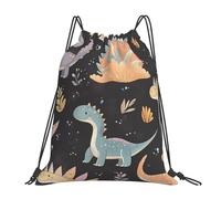Borsa Palestra Cute Dinosaur Flower Cartoon Dino Sacca Moda Zainetto Bambino per Yoga Campeggio Escursionismo