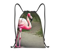 Borsa Palestra Pink Flamingo Print Sacca con Cordoncino Stringa Zaino Vacanze per Shopping Uomo Spiaggia