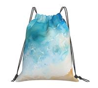 Borsa Palestra Watercolor Beach Sea Hawaii Borsa con Coulisse Pieghevole Zaino con Cordone Vacanze per Scuola Campeggio Spiaggia