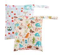 Borsa Pannolini Lavabili .2 pezzi Bag Pannolini Riutilizzabile Wet bag Sacchetti Impermeabili per Pannolini Con Cerniera Bambino Bag per Viaggi Spiaggia Piscina Gym