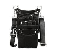 Borsa Parrucchiere Borsa a tracolla for forbici for capelli in pelle PU, borsa a for parrucchiere, kit for barbiere, for toelettatura animali domestici(Noir)