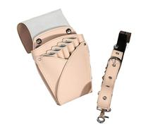 Borsa Parrucchiere Borsa for forbici da parrucchiere in pelle bovina con 5 tasche, borsa barbiere, marsupio, for toelettatura di animali domestici, professionali(Pink)