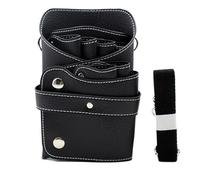 Borsa Parrucchiere Borsa for forbici for capelli con clip, custodia for pettine, parrucchiere, barbiere, for, fondina, porta attrezzi, marsupio, cintura, borsa in pelle PU(Noir)