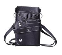 Borsa Parrucchiere Borsa porta forbici for capelli in pelle PU con 6 tasche, grande spazio, for salone da barbiere, pettine for, custodia cintura, strumento for parrucchiere(Noir)