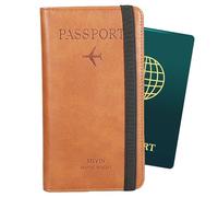 Borsa passaporto multifunzionale - alla moda | Borsa da viaggio lunga in PU satinato, borsa per biglietti da visita e denaro con borsa da viaggio con cerniera, Marrone chiaro, Se référer au