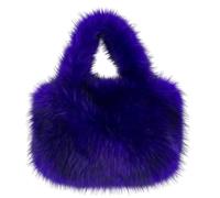 Borsa Peluche Borsa tote grande alla moda Borse da donna in pelliccia sintetica di lusso a mano firmate shopper in morbida peluche soffice invernale calda Per Donna(PURPLE)