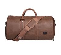 Borsa per abbigliamento portatile,Borsa per abbigliamento da uomo per viaggi d'affari, grande borsa da viaggio in pelle con scomparto per scarpe, marrone, One_size, Contemporaneo
