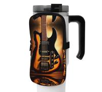 Borsa per accessori per chitarra strumentale sportiva, con tracolla, tasca per telefono, per passeggiate, escursioni e palestra, Nero , S, Porta biglietti da visita