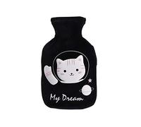 Borsa per acqua calda per bambini iniezione di acqua irrigazione a prova di esplosione mini scaldamani carini ragazze calde pancia-piccolo gatto nero spesso