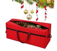 Borsa per albero di Natale rinforzata con cerniera e manico | Grande borsa portaoggetti per albero di Natale per decorazioni natalizie, ornamenti, ghirlande, piante artificiali, ghirlande