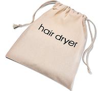 Borsa per Asciugacapelli Cotone Drawstring Bag Contenitore Asciugacapelli, 11.8 da 13.8 Pollici, Beige