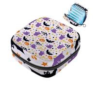 Borsa per assorbenti con cerniera, morbida borsa per assorbenti mestruali, borsa per assorbenti igienici con zucca, pipistrello, fantasma di zucca di Halloween, borsa per assorbenti