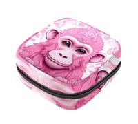 Borsa per assorbenti con cerniera, morbida borsa per assorbenti mestruali, scimmia rosa Orangutan-44, borsa per assorbenti igienici, borsa porta tamponi
