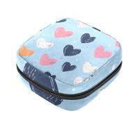 Borsa per assorbenti igienici, borsa con cerniera per tamponi, borsa mestruale per ragazze adolescenti, borsa per le mestruazioni femminili a forma di cuore di San Valentino