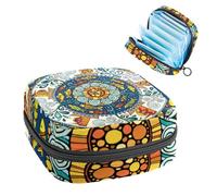 Borsa per assorbenti igienici, borsa mestruale per assorbenti, organizer per donne e ragazze, motivo mandala astratto colorato