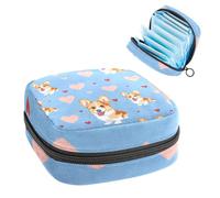 Borsa per assorbenti igienici, borsa mestruale per ragazze adolescenti, cane corgis amore cuore, sacchetto mestruale portatile con cerniera, borsa assorbenti assorbenti porta tamponi per borsa