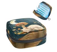 Borsa per assorbenti igienici, borsa mestruale per ragazze adolescenti, funghi gatti fiori luna, sacchetto mestruale portatile con cerniera, borsa assorbenti assorbenti porta tamponi per borsa