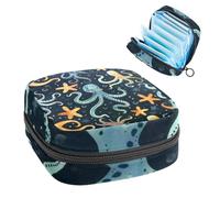 Borsa per assorbenti igienici, borsa mestruale per ragazze adolescenti, polpo stella marina, sacchetto mestruale portatile con cerniera, borsa per assorbenti igienici porta assorbenti per borsa
