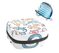 Borsa per assorbenti igienici, borsa mestruale per ragazze adolescenti scolastiche, camaleonti, sacchetto mestruale portatile con cerniera, borsa per assorbenti igienici, porta tamponi per borsa