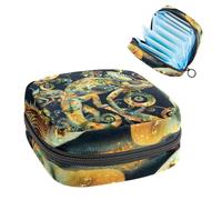 Borsa per assorbenti igienici, borsa mestruale per ragazze adolescenti scolastiche, camaleonti, sacchetto mestruale portatile con cerniera, borsa per assorbenti igienici, porta tamponi per borsa