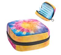 Borsa per assorbenti igienici, borsa mestruale per ragazze adolescenti, spirale tinto a nodi, sacchetto mestruale portatile con cerniera, borsa per assorbenti igienici porta tamponi per borsa