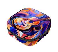 Borsa per assorbenti igienici,borsa per il periodo,la musica di arte astratta nota la chitarra,borse sanitarie per prodotti femminili
