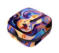 Borsa per assorbenti igienici,borsa per il periodo,la musica di arte astratta nota la chitarra,borse sanitarie per prodotti femminili
