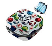 Borsa per assorbenti igienici, borsa per il primo ciclo di calcio 200 per ragazze e donne, borsa per coppette mestruali femminili borse per tamponi mestruali Holde, Multicolore 2, 4.7x6.6x6.6