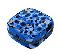 Borsa per assorbenti igienici, borsa per il primo ciclo mestruale blu leopardo per donne e ragazze, custodia per coppetta mestruale, porta tamponi mestruali femminili
