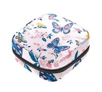 Borsa per assorbenti igienici, borsa per il primo ciclo mestruale per ragazze e donne, borsa per coppetta mestruale colorata con farfalle e fiori, porta tamponi mestruali femminili
