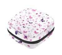 Borsa per assorbenti igienici, borsa per il primo ciclo mestruale per ragazze e donne, rosa farfalla e fiore per coppetta mestruale sacchetto femminile porta tamponi mestruali